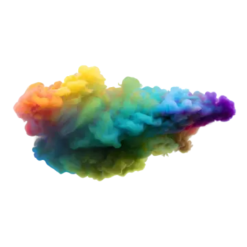colored smoke on a white background