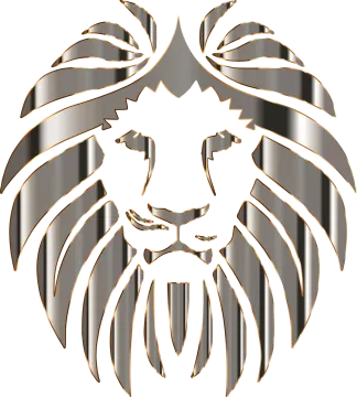 a lion's head on a white background
