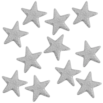 silver glitter star decorations