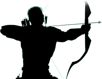 a silhouette of a man with a bow and arrow