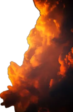 an orange cloud in the sky