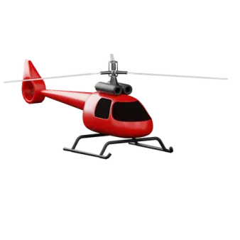 a red helicopter on a white background