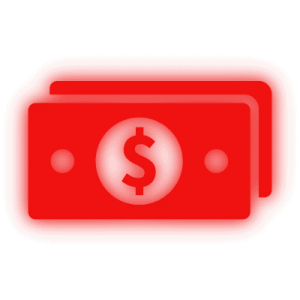 a black wallet with a dollar sign on it
