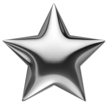 a silver star on a white background