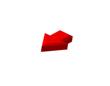 a red object on a white background