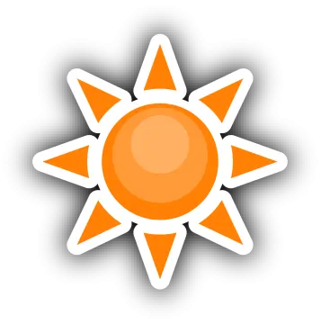 an orange sun with a white background