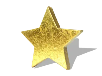 a gold star on a white background