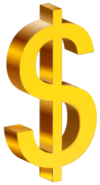 a golden dollar sign