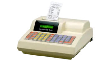 a cash machine with a receipt on it
