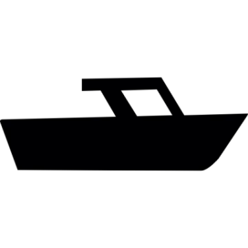 a black and white boat icon