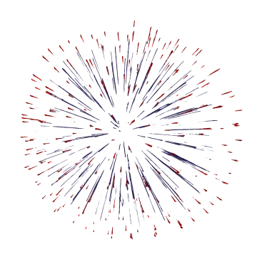 a red, white and blue star burst