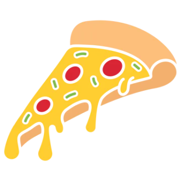 a slice of pizza on a white background