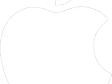 an apple logo on a white background