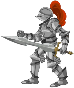 a knight with a sword and helmet