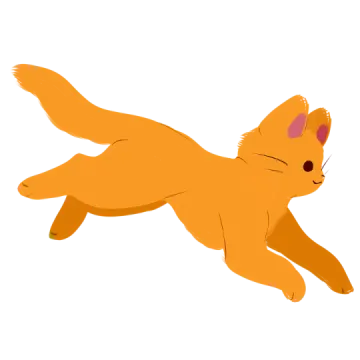 an orange cat is flying in the air