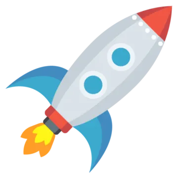 an illustration of a rocket with a white background
