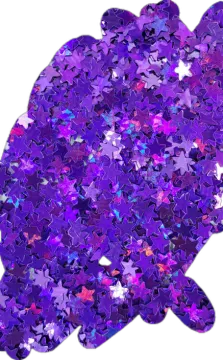 a purple glitter with stars on it