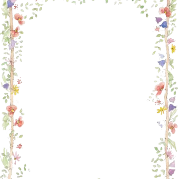a floral frame with leaves and flowers