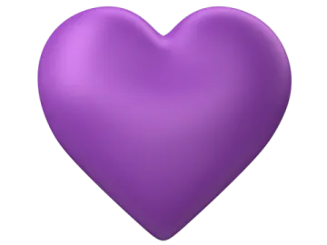 a purple heart on a white background