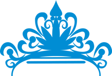 a blue crown on a white background