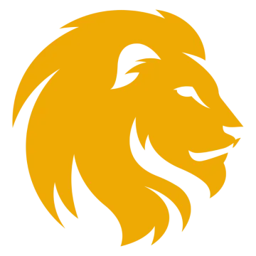 a lion head with a white background