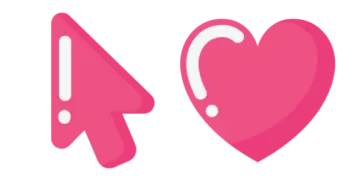 a pink heart with an arrow in the middle