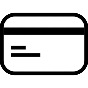 a black and white credit card icon