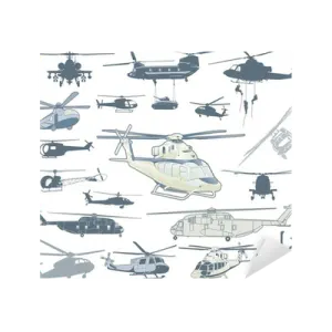 a bunch of different types of helicopters