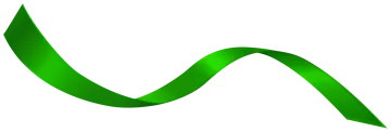 a green ribbon on a white background