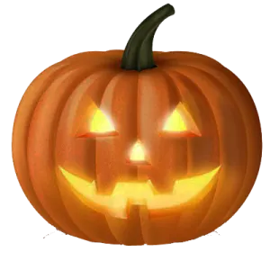 a halloween pumpkin with glowing eyes