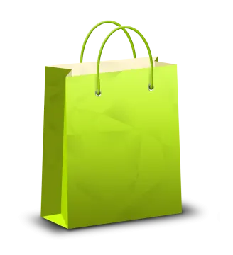 a green shopping bag