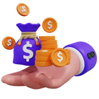a hand holding a pile of coins