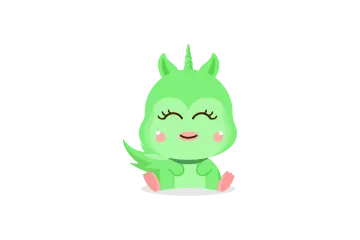 a green dragon sitting on the ground with its eyes closed