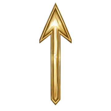a gold arrow on a white background
