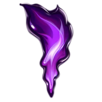 a purple flame on a white background