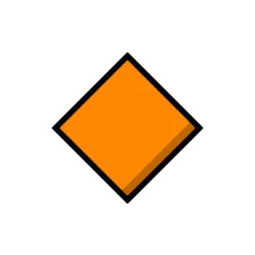 an orange diamond icon