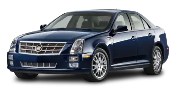 a blue cadillac car on a white background
