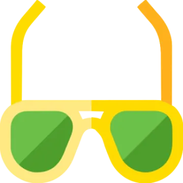 a pair of sunglasses with green lenses