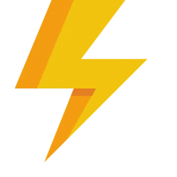 a yellow lightning bolt