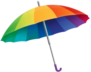 a colorful umbrella on a white background