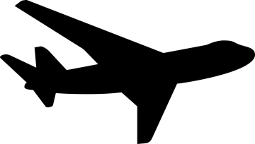 a black and white silhouette of an airplane
