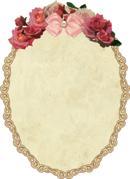 an old paper with roses on it