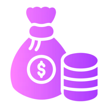 a bag of coins and a coin