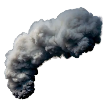 a black cloud of smoke on a white background
