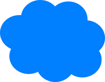 a blue cloud on a white background