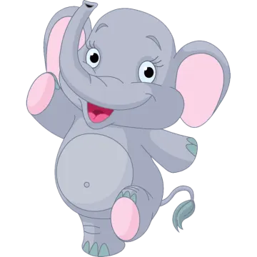 an elephant with its trunk in the air