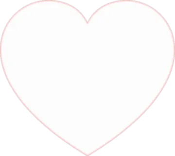 a white heart with pink outline