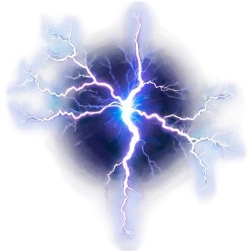 a blue lightning bolt on a white background