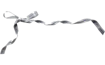 a black and white ribbon on a white background