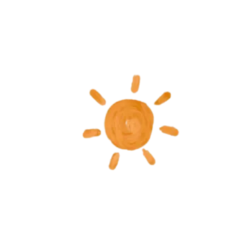 an orange sun on a white background